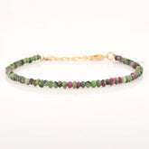 Ruby Zoisite Bracelet, Gemstone Bracelets for Women, Natural Stones Healing Bracelet, Adjustable Tiny Beaded Gemstone Bracelet - 8 Inches